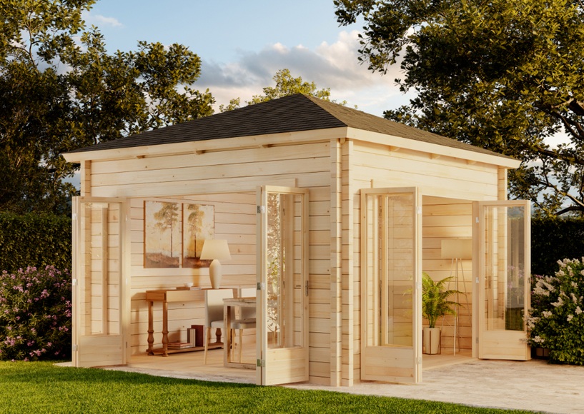 Gartenhaus Sunshine ISO mit großer Falttür