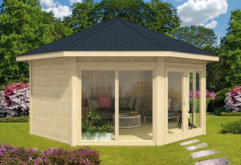 Gartenpavillon Modell Rügen mit zwei Fenstern