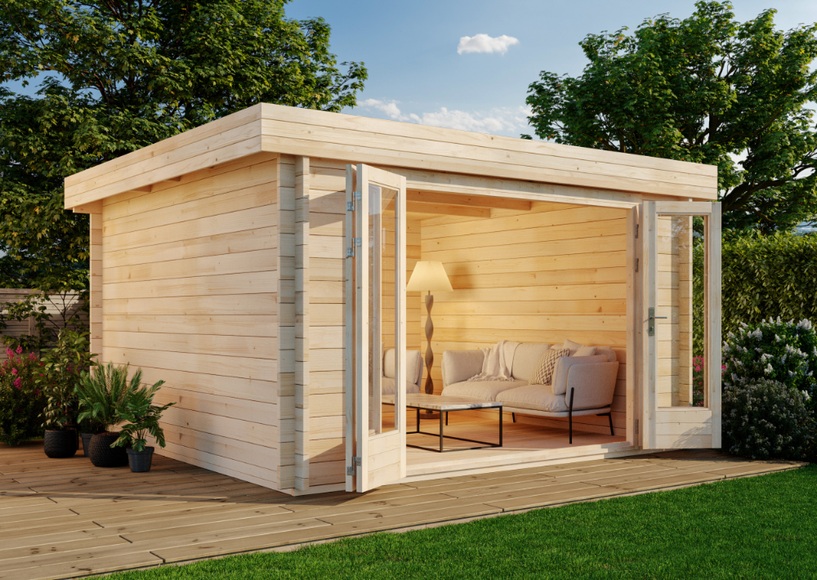 Gartenhaus Java-44 B ISO mit großer Falttür