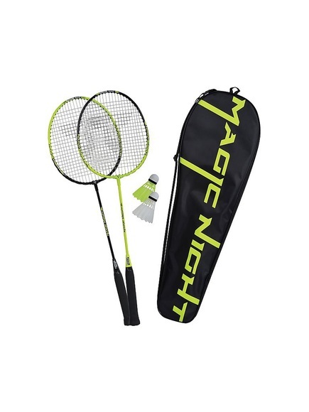 Talbot Torro 449405 - Badminton-Set Magic Night, 2 Schläger und 2 LED-Federbälle, Thermobag