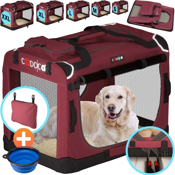 Hundetransportbox Rot XL 82x59x59cm