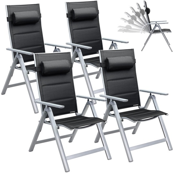Gartenstuhl Bern Premium 4er-Set Silber gepolstert