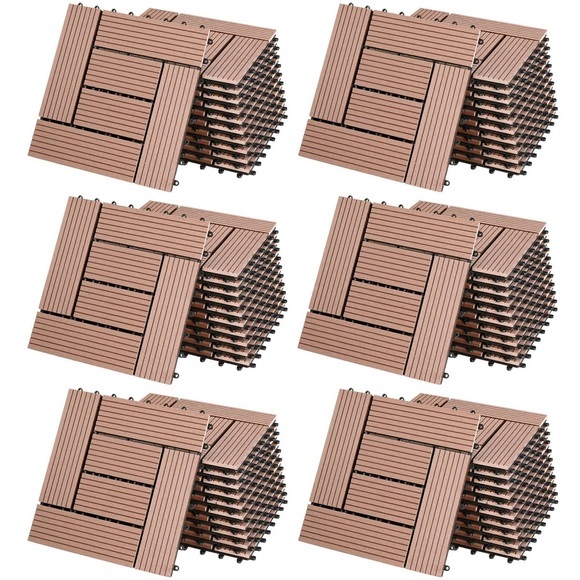WPC Fliesen 66er-Set Mosaik Terrakotta - 30x30cm