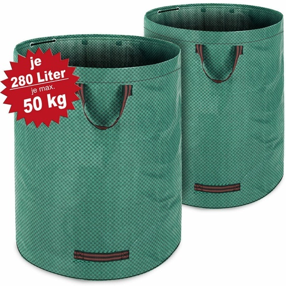 Gartenabfallsack 2er-Set Grün je 280 Liter
