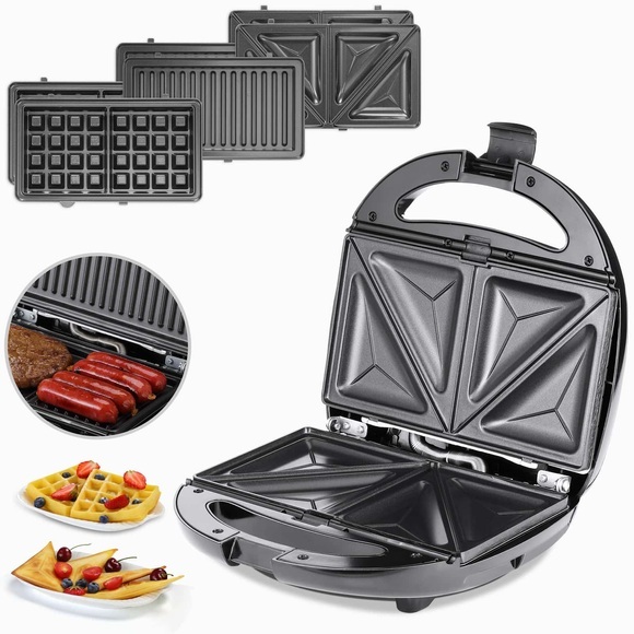 Kontaktgrill 3in1 Schwarz/Silber 800W