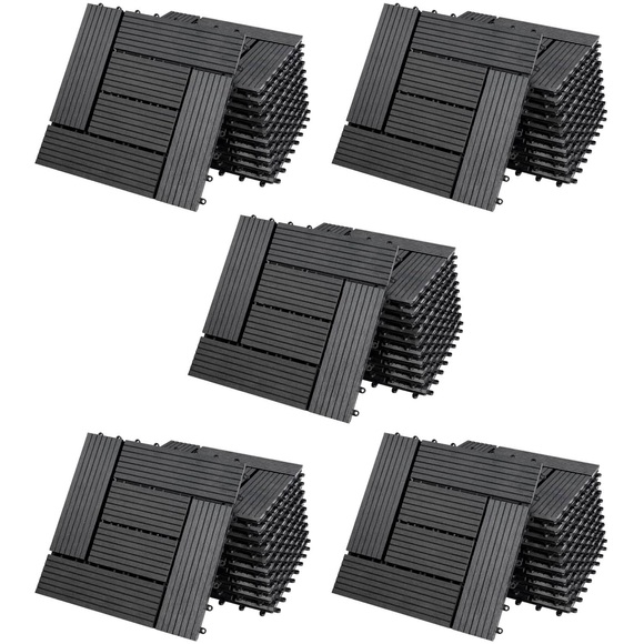 WPC Fliesen 55er-Set Mosaik Anthrazit - 30x30cm