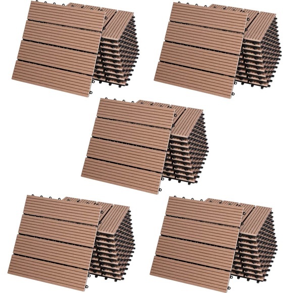 WPC Fliesen 55er-Set Klassik Terrakotta - 30x30cm