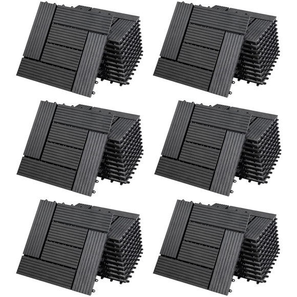 WPC Fliesen 66er-Set Mosaik Anthrazit - 30x30cm