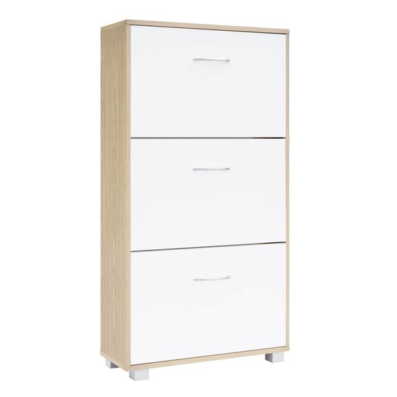 Schuhschrank Eiche/Weiß 115x60x24cm