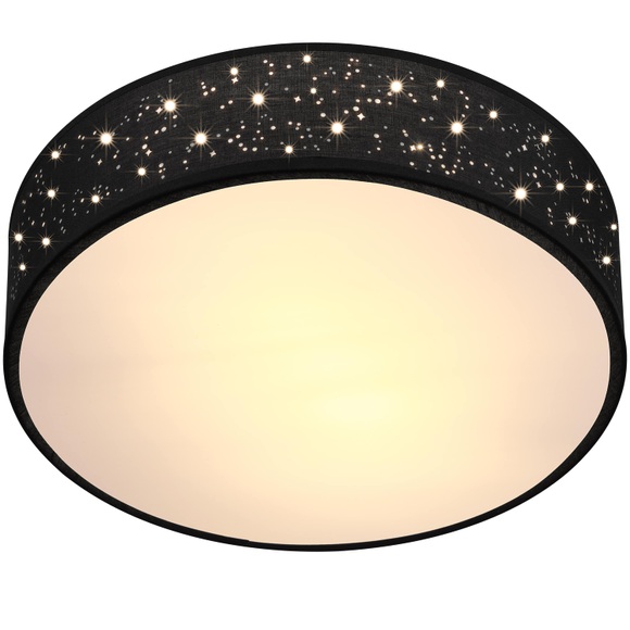Deckenlampe Schwarz Stoff Ø30cm Sternenhimmel