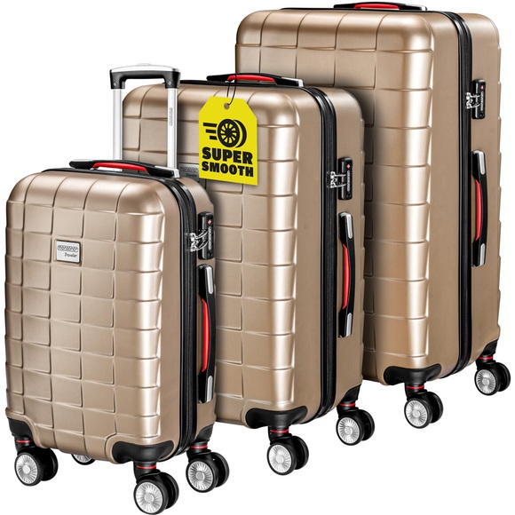 Koffer Hartschale 3 tlg. Exopack Champagner M/L/XL aus ABS 40l, 80l, 105l