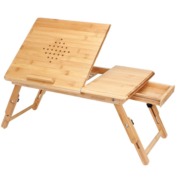 Deuba® Laptoptisch aus Bambus mit Belüftungslöchern & Schublade
