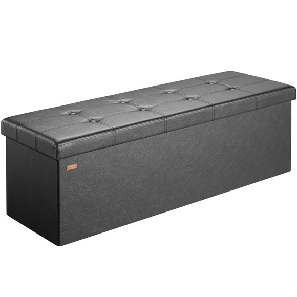Deuba® Sitzbank Schwarz 115x38x38cm mit Stauraum faltbar