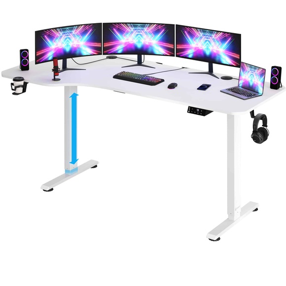 Höhenverstellbarer Schreibtisch Weiß 160x75x73-118cm