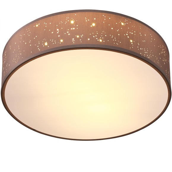 Deckenlampe Taupe Stoff Ø38cm Sternenhimmel
