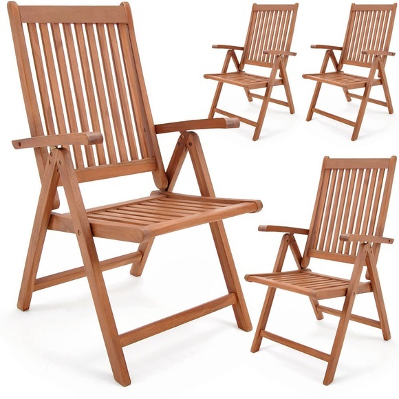 Deuba® 4er Set Klappstuhl Vanamo - Eukalyptus