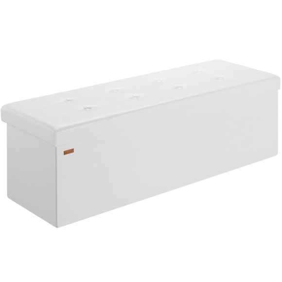 Deuba® Sitzbank Weiß 115x38x38cm mit Stauraum faltbar
