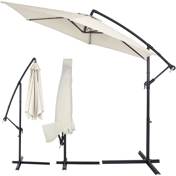 Ampelschirm Beige Alu Ø330cm inkl. Sonnenschirmhülle