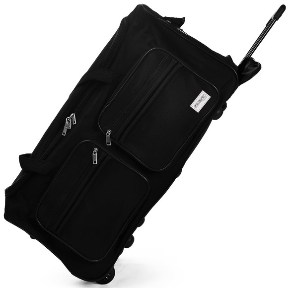 Deuba® Große Reisetasche mit Trolleyfunktion 85L schwarz - Hängeschloss