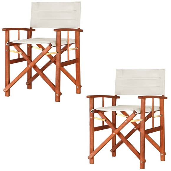 Casaria Regiestuhl 2er-Set Cannes Creme gepolstert