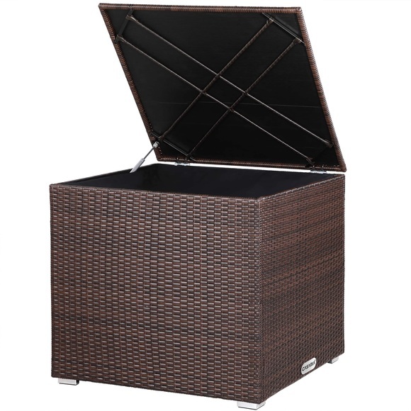 Deuba Polyrattan Auflagenbox Braun 75x75x70cm