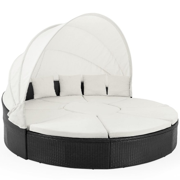 Casaria Polyrattan Sonneninsel Ø230cm mit 9 Auflagen und 4 Kissen
