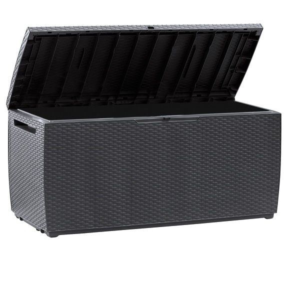Deuba Auflagenbox Capri Anthrazit 123x53x58cm mit Rollen