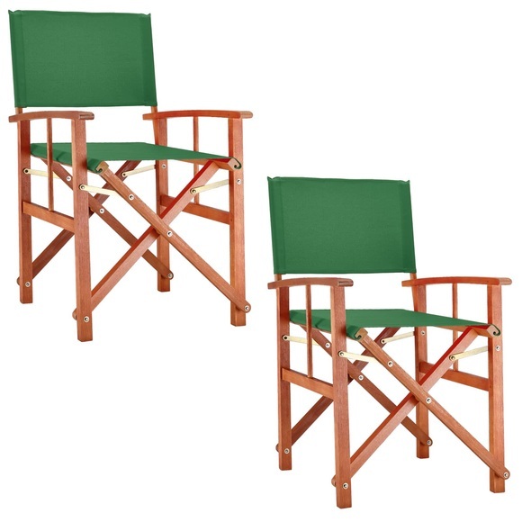 Deuba Regiestuhl Cannes 2er-Set Grün Eukalyptus FSC®-zertifiziert