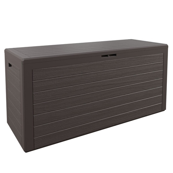 Deuba Auflagenbox Woody Braun Holzoptik 120x46x57cm