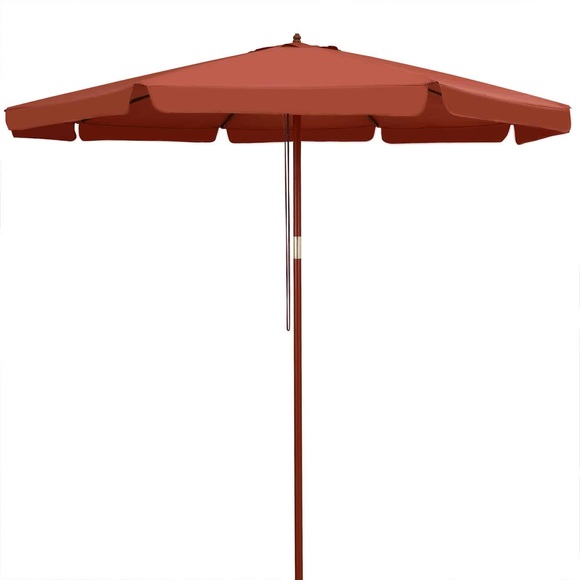 Kingsleeve Sonnenschirm Terrakotta Holz Ø330cm UV-Schutz 50+