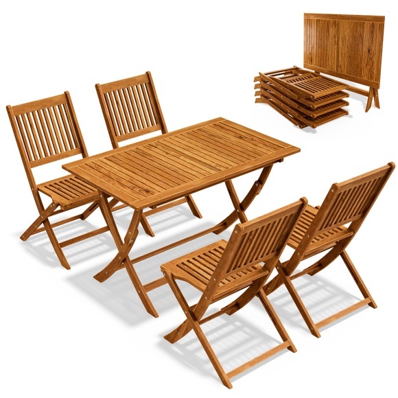 Garten-Sitzgruppe Sydney 5-tlg Akazienholz FSC®-zertifiziert