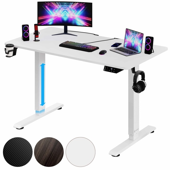 Höhenverstellbarer Schreibtisch Weiß 110x60x73-118cm