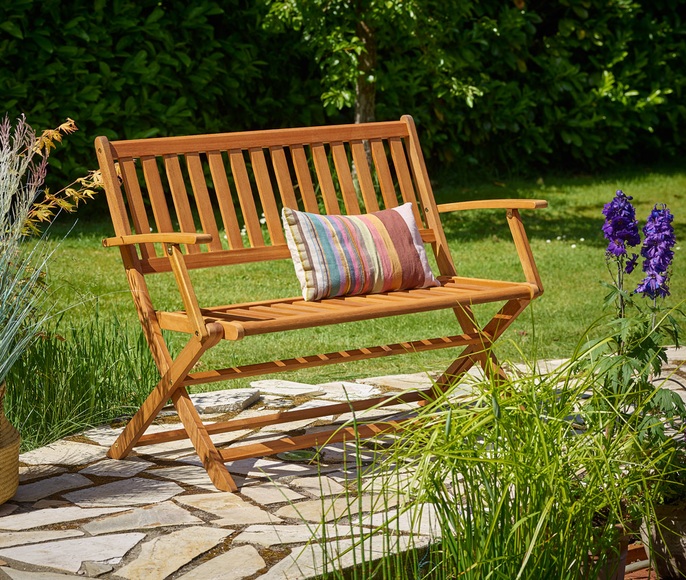 Casaria Gartenbank Eukalyptusholz FSC®-zertifiziert 120x55x90cm klappbar