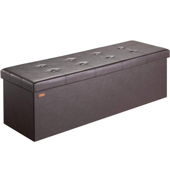 Deuba Sitzbank Braun 115x38x38cm mit Stauraum faltbar