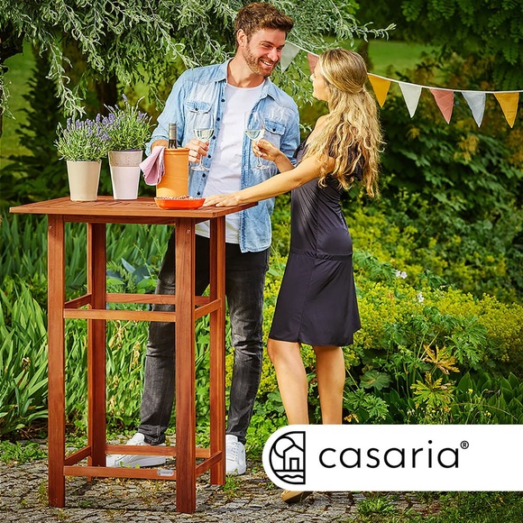 Casaria Stehtisch Akazienholz 75x75x110cm