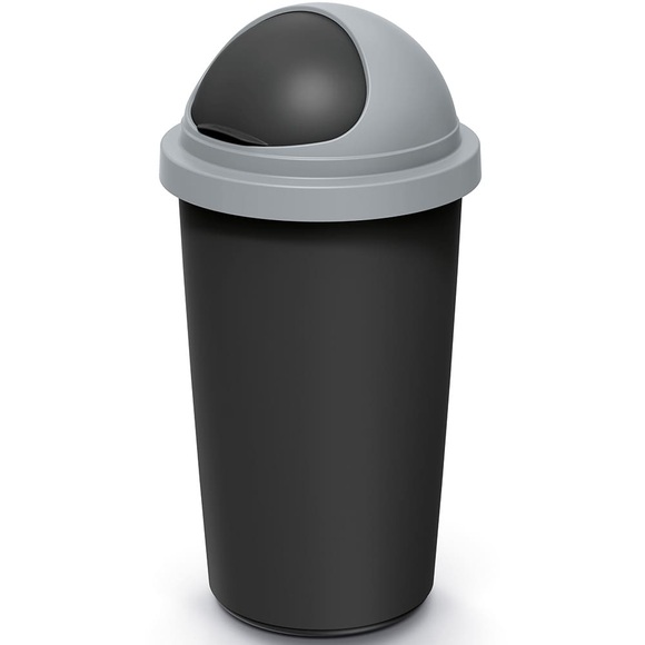 Mülleimer Schwarz/Grau Kunststoff 50L