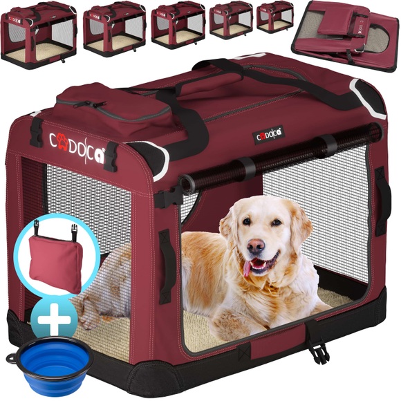 Hundetransportbox Dunkelrot XXL 92x64x64cm