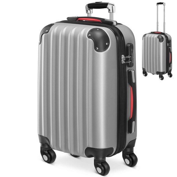 Monzana ® Koffer Hartschale Baseline Silber M aus ABS 34l 33,5x21,5x50cm
