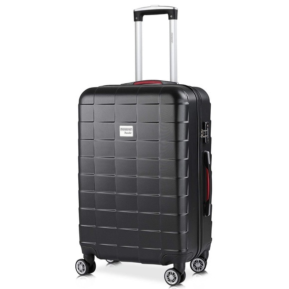 Monzana ® Koffer Hartschale Exopack Schwarz L aus ABS 80l 65x41x27cm
