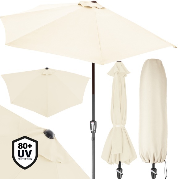 Kingsleeve Terrassen-Sonnenschirm Creme UV-Schutz 50+