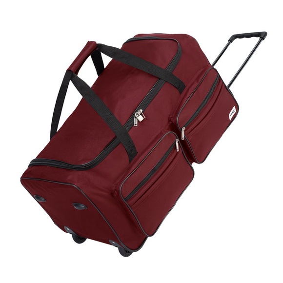Deuba Große Reisetasche mit Trolleyfunktion 85L rot - Hängeschloss