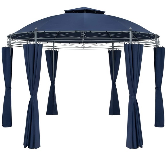 Casaria Pavillon Toscana Blau Ø3,5m UV-Schutz 50+