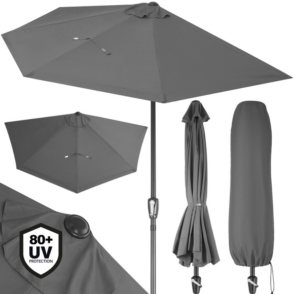 Kingsleeve Terrassen-Sonnenschirm Anthrazit UV-Schutz 50+