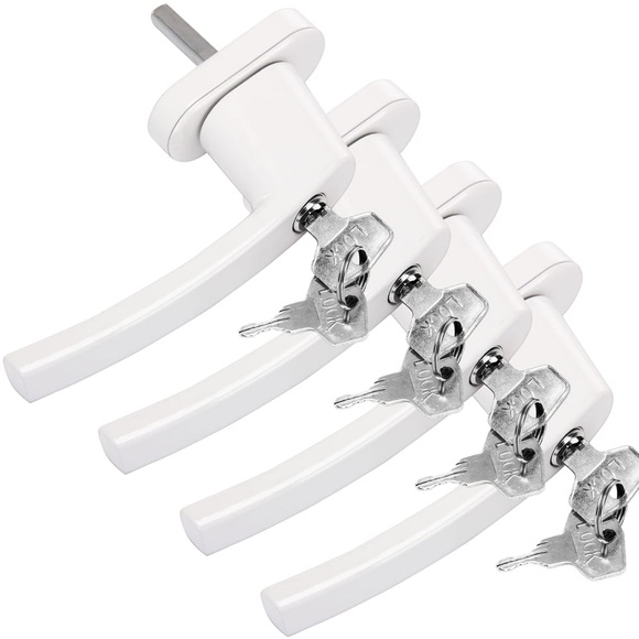 Deuba® 4x abschliessbarer Fenstergriff weiss