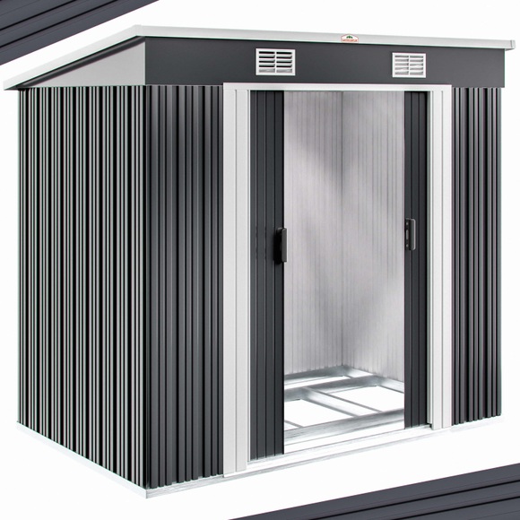 Deuba Gerätehaus Anthrazit Metall 196x122x182cm