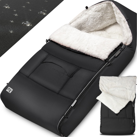 Deuba Babyfußsack Anthrazit 93x56cm gefüttert