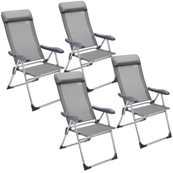 Casaria Gartenstuhl 4er-Set Silber Alu