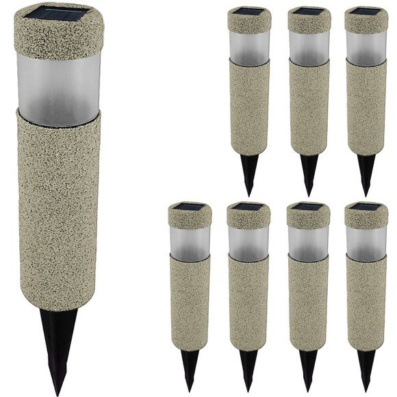 Deuba LED Solarlampe 8er-Set Steinoptik