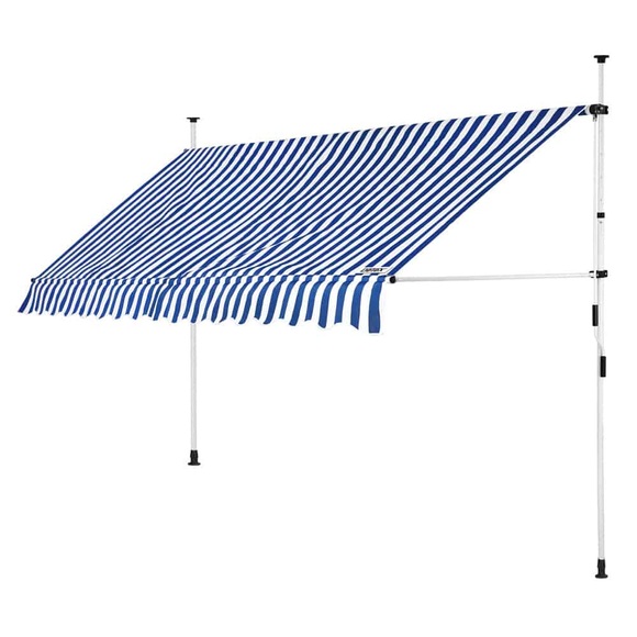 Detex Klemmmarkise Blau/Weiß 400cm