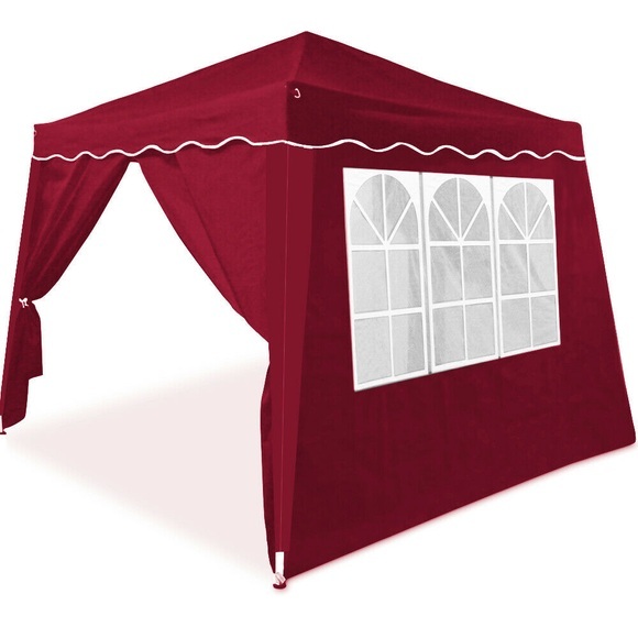 Deuba Faltpavillon Capri Weinrot 3x3m inkl. 4 Seitenwänden